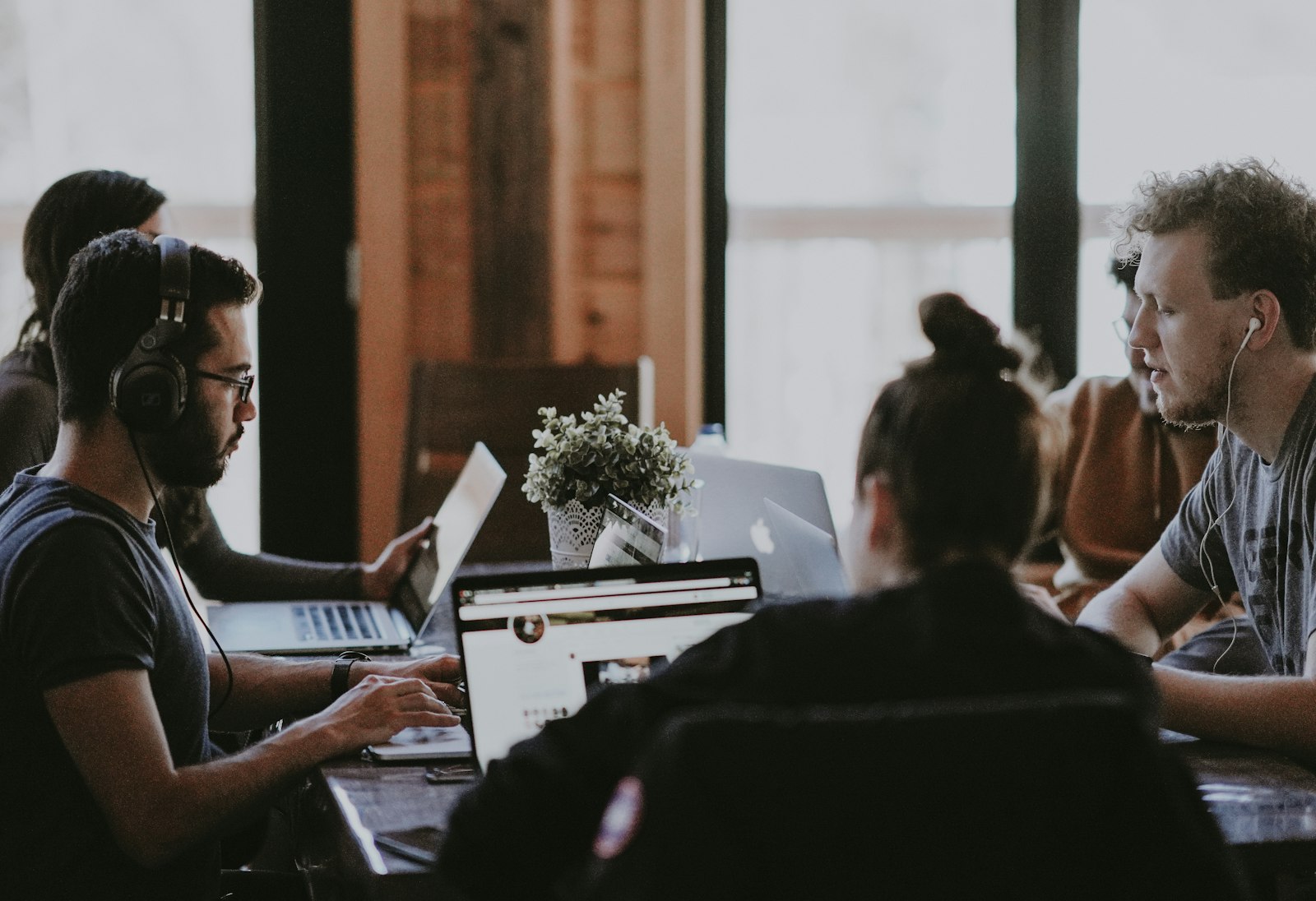 People working together around a table
